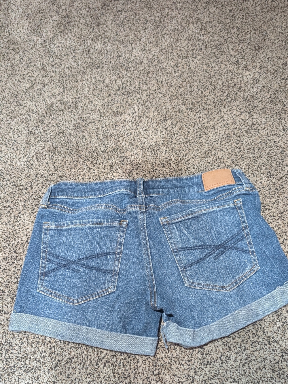 Aeropostale Blue Denim Cuffed Jean Shorts